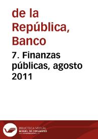 Portada:7. Finanzas públicas, agosto 2011