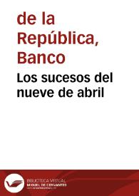 Portada:Los sucesos del nueve de abril