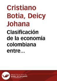 Portada:Clasificación de la economía colombiana entre actividades transables y no  transables