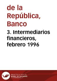 Portada:3. Intermediarios financieros, febrero 1996