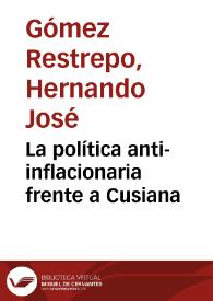 Portada:La política anti-inflacionaria frente a Cusiana