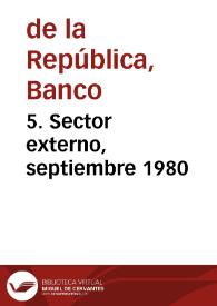 Portada:5. Sector externo, septiembre 1980