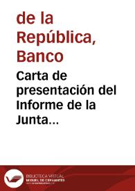 Portada:Carta de presentación del Informe de la Junta Directiva al Congreso de la República, marzo 2006