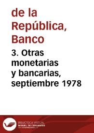 Portada:3. Otras monetarias y bancarias, septiembre 1978