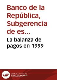 Portada:La balanza de pagos en 1999