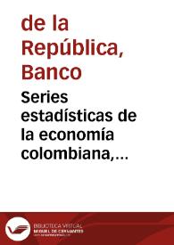 Portada:Series estadísticas de la economía colombiana, noviembre 1929