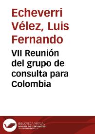 Portada:VII Reunión del grupo de consulta para Colombia