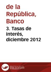 Portada:3. Tasas de interés, diciembre 2012