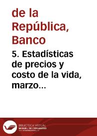 Portada:5. Estadísticas de precios y costo de la vida, marzo 1965
