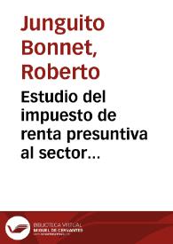 Portada:Estudio del impuesto de renta presuntiva al sector agropecuario