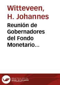 Portada:Reunión de Gobernadores del Fondo Monetario Internacional y del Banco Mundial, en Manila, Filipinas