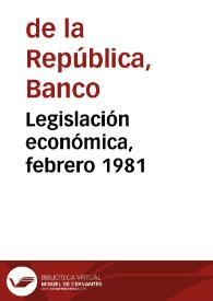 Portada:Legislación económica, febrero 1981