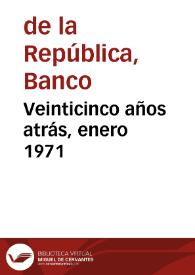 Portada:Veinticinco años atrás, enero 1971