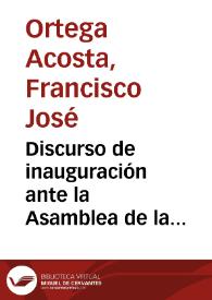 Portada:Discurso de inauguración ante la Asamblea de la Asociación Bancaria