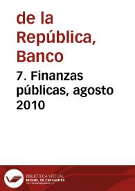 Portada:7. Finanzas públicas, agosto 2010