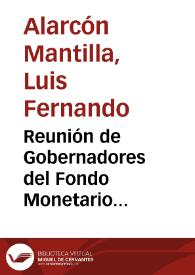 Portada:Reunión de Gobernadores del Fondo Monetario Internacional y del Banco Mundial