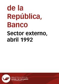 Portada:Sector externo, abril 1992