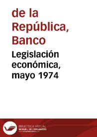 Portada:Legislación económica, mayo 1974