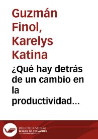 Portada:¿Qué hay detrás de un cambio en la productividad hospitalaria?