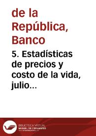 Portada:5. Estadísticas de precios y costo de la vida, julio 1964