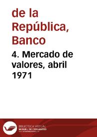 Portada:4. Mercado de valores, abril 1971