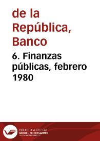 Portada:6. Finanzas públicas, febrero 1980