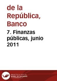 Portada:7. Finanzas públicas, junio 2011