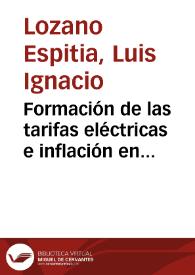 Portada:Formación de las tarifas eléctricas e inflación en Colombia