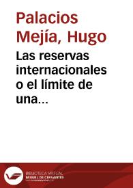 Portada:Las reservas internacionales o el límite de una estrategia