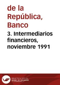 Portada:3. Intermediarios financieros, noviembre 1991