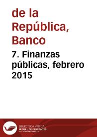 Portada:7. Finanzas públicas, febrero 2015