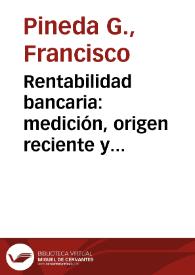 Portada:Rentabilidad bancaria: medición, origen reciente y perspectivas