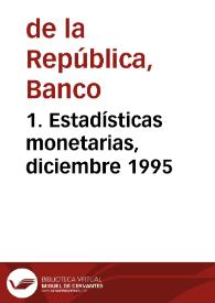 Portada:1. Estadísticas monetarias, diciembre 1995