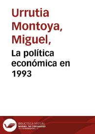 Portada:La política económica en 1993