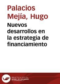 Portada:Nuevos desarrollos en la estrategia de financiamiento