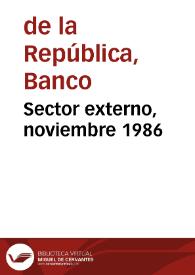 Portada:Sector externo, noviembre 1986