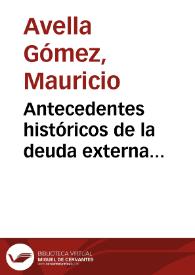 Portada:Antecedentes históricos de la deuda externa colombiana: la Paz Británica