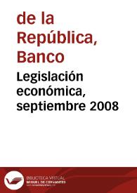 Portada:Legislación económica, septiembre 2008