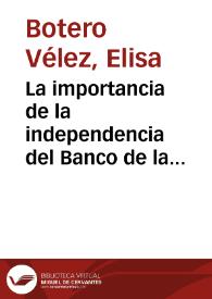 Portada:La importancia de la independencia del Banco de la República