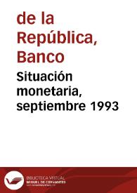Portada:Situación monetaria, septiembre 1993