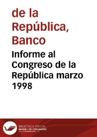 Portada:Informe al Congreso de la República marzo 1998