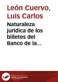 Portada:Naturaleza jurídica de los billetes del Banco de la República