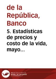 Portada:5. Estadísticas de precios y costo de la vida, mayo 1951