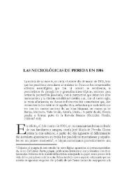 Portada:Las necrológicas de Pereda en 1906 / Raquel Gutiérrez Sebastián