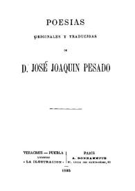 Portada:Poesías : originales y traducidas / José Joaquín Pesado