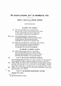 Portada:Un nuevo poema por la cuaderna vía (Continuación) / edición y anotaciones de Miguel Artigas y Ferrando