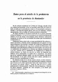 Portada:Datos para el estudio de la prehistoria en la provincia de Santander / Francisco Fernández Montes