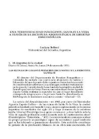 Portada:Una territorialidad insurgente: Santa Fe la Vieja a través de la escritura arqueológica de Libertad Demitrópulos / Luciana Belloni