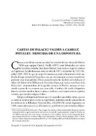 Portada:Cartas de Palacio Valdés a Camille Pitollet. Memoria de
una impostura / Francisco Trinidad