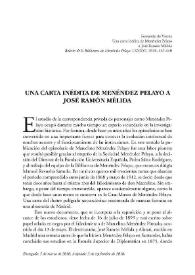 Portada:Una carta inédita de Menéndez Pelayo a José Ramón Mélida / Fernando de Vierna